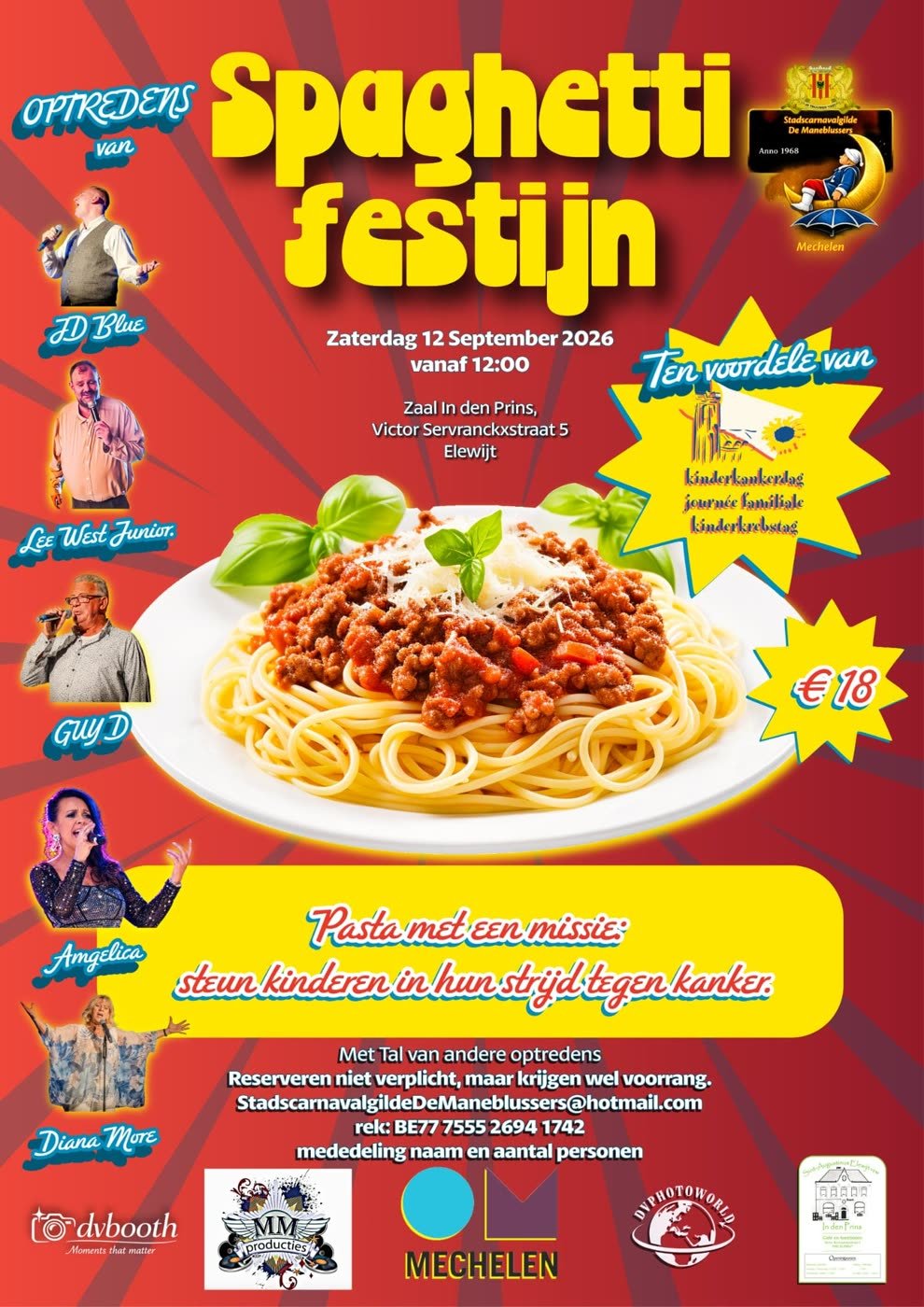 Affiche Spaghettifestijn, 12 september 2026, Elewijt